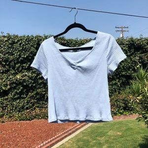 Baby Blue Crop Top Brandy Melville Inspired